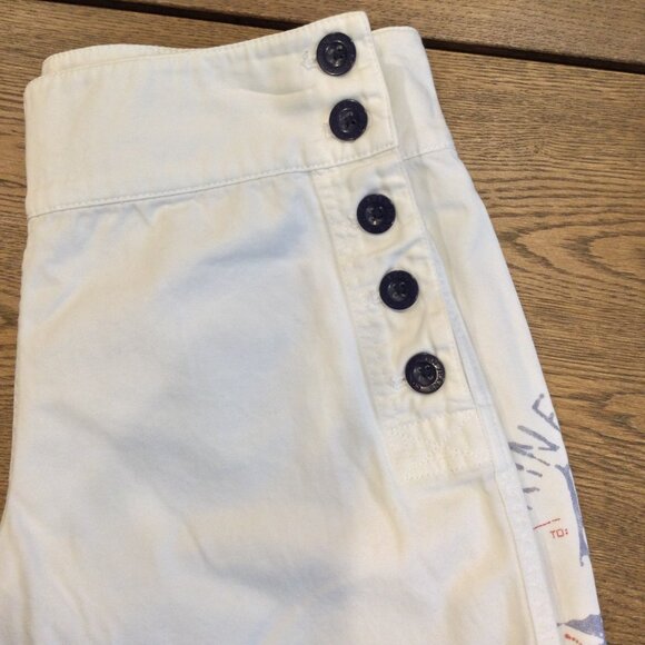 Ralph Lauren Shorts Womens 2 Nautical Button Casual Beach Resort Pockets White - Picture 7 of 9